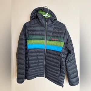 Cotopaxi down Puffer Jacket - Black, Green, Blue, medium-small
